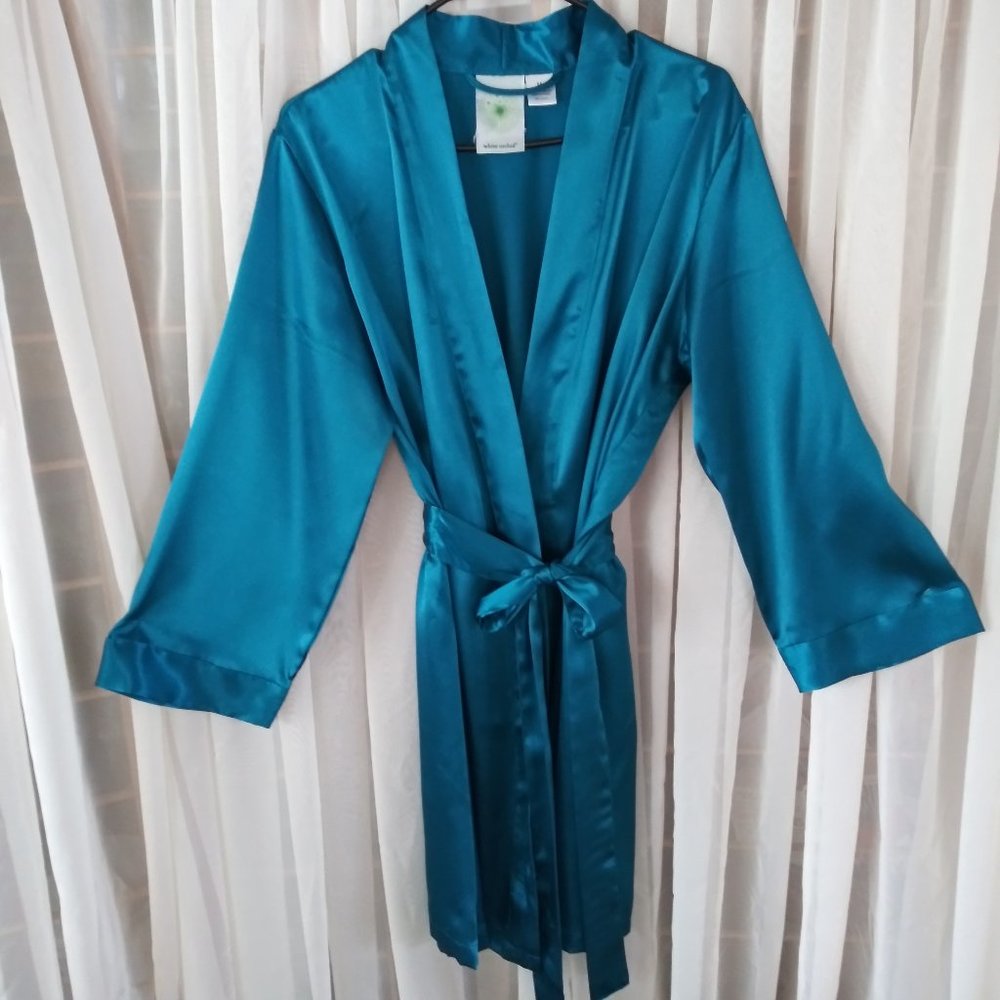 White Orchid Turquoise Robe